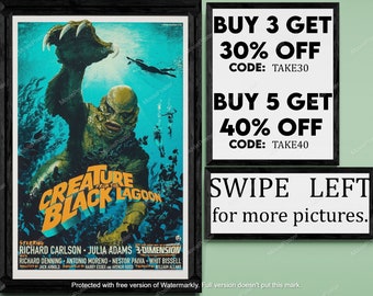 Creature from the black lagoon - movie/show poster wall art - printed & shipped #085