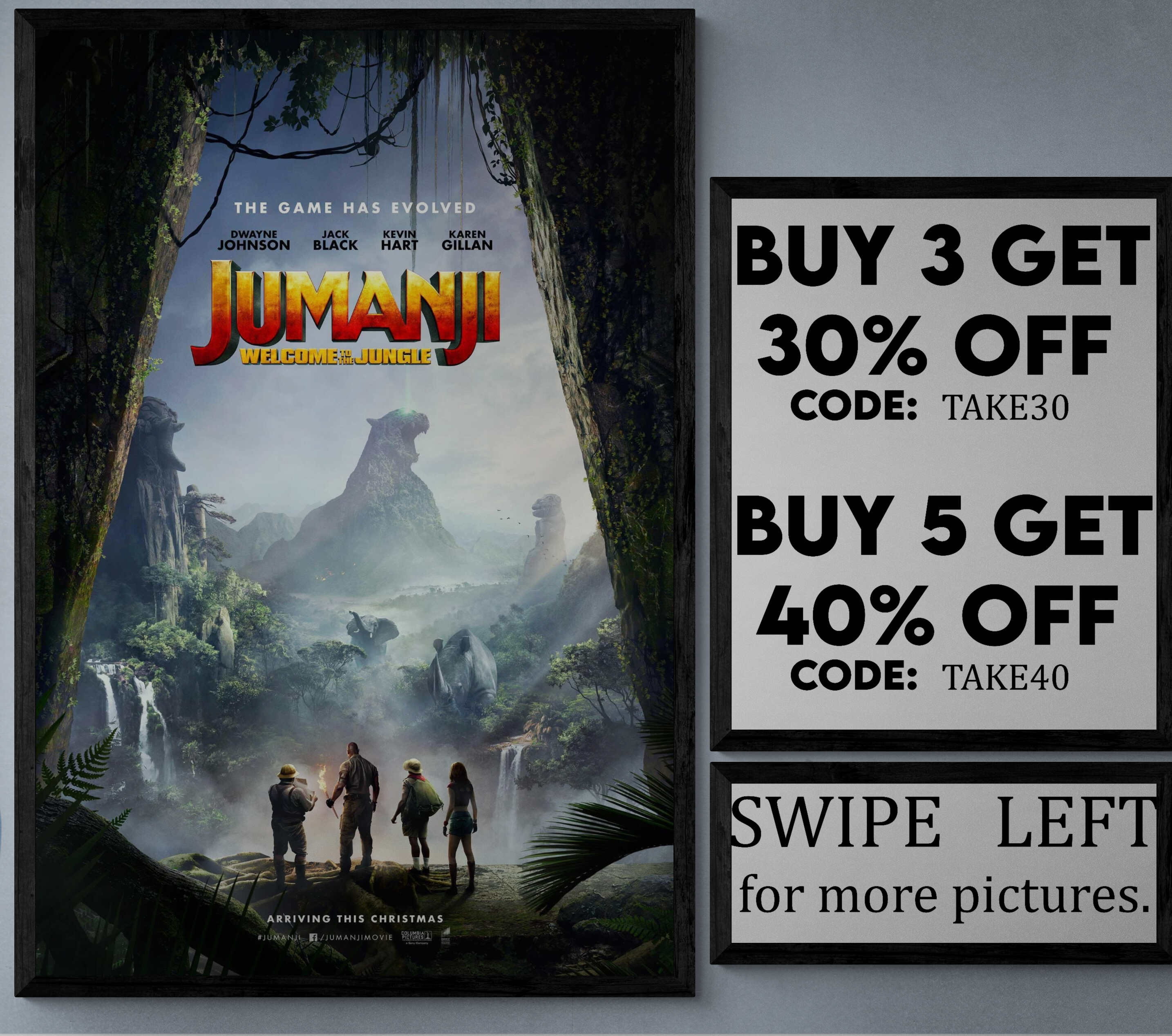 Jumanji - Welcome to the Jungle Posters - Jack Black - A3 & A4