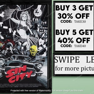 Sin city movie/show poster wall art printed & shipped 250 image 1