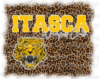 Itasca Wampus Cats Design Leopard Print PNG (solo descarga digital)