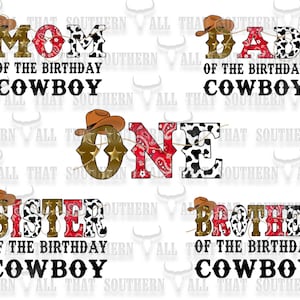 Western Birthday Family Bundle png (digital download only) For Sublimation