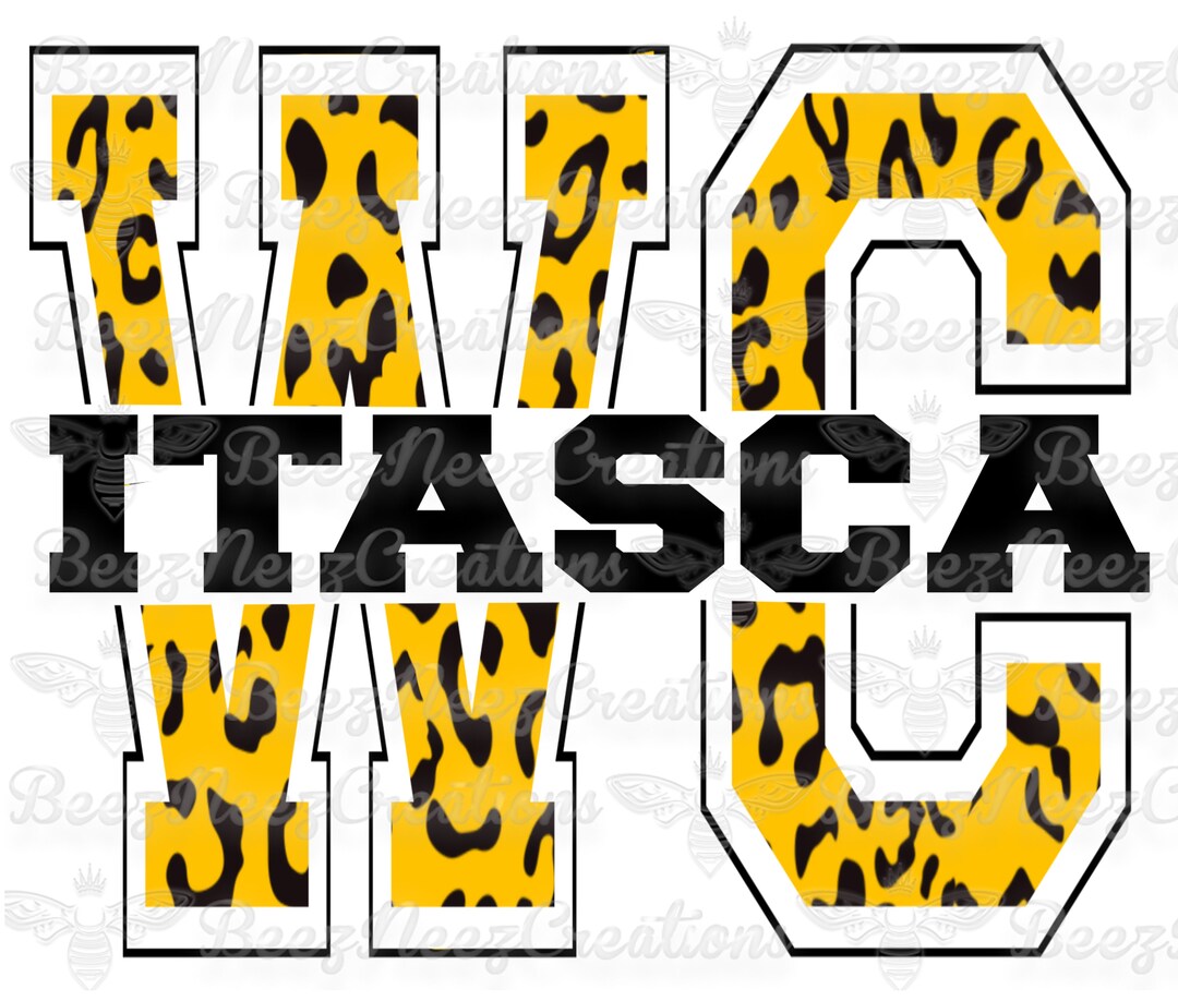 Itasca Wampus Cats Leopard Print Letters PNG digital Download Only Etsy