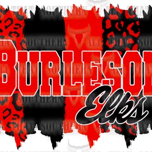 Burleson Elks png (digital download only) BrushStrokes/Leopard Print
