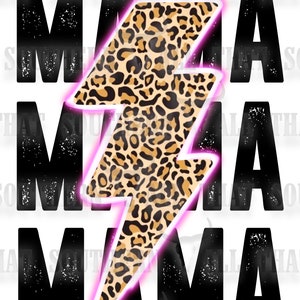 Neon Pink Mama Lightning Bolt png file (digital download only) for Sublimation