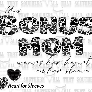 Bonus Mom Heart Sleeve PNG (Digital Download)