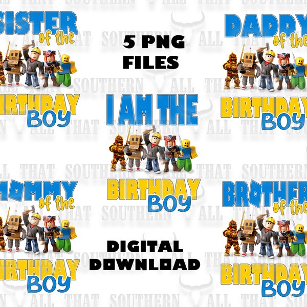 Roblox Birthday PNG Files Mommy, Daddy, Sister, Brother (digital download only) For Sublimation