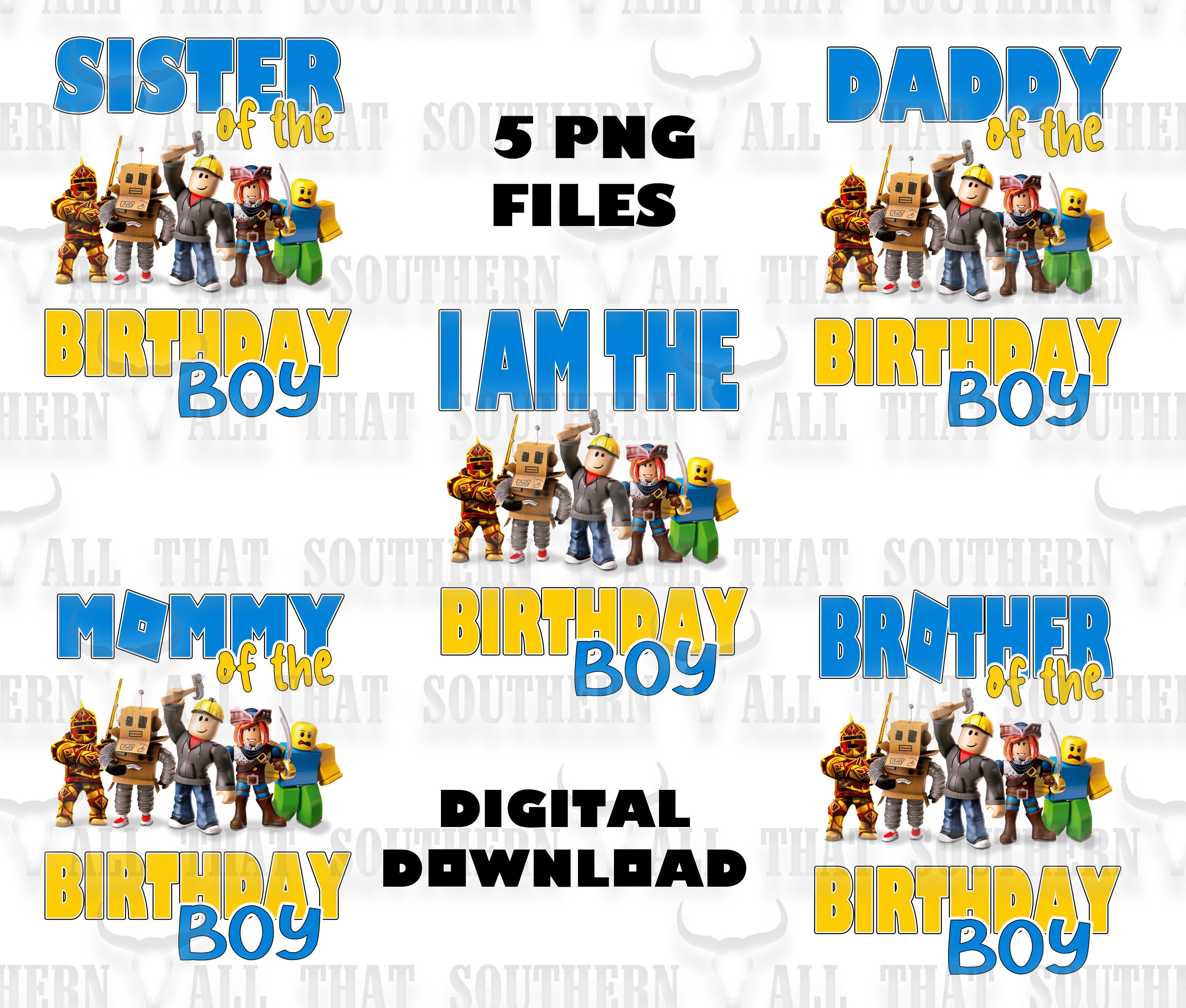 Roblox happy birthday svg png , led and white texts , you can check  otherstyle i have more than 4 style of roblox svg png files for prints