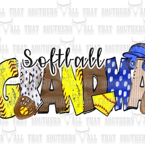 Softball Grandma png (digital download only) For Sublimation
