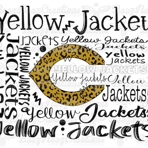 Cleburne Yellow Jackets Font PNG (digital download only) leopard print