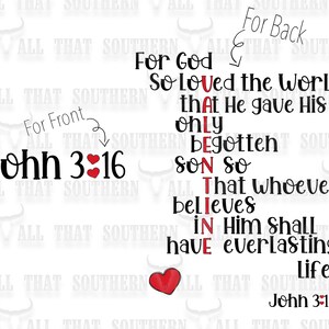 Saint-Valentin | Jean 3:16 For God So Loved The World png Pochette avant/arrière png (téléchargement numérique uniquement) pour sublimation