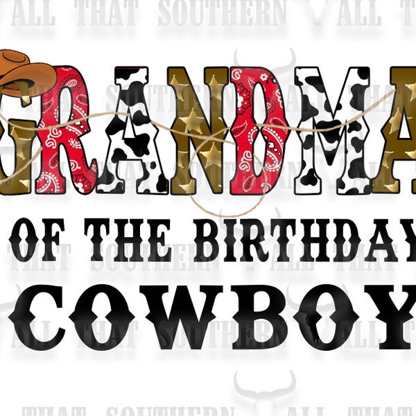 Western Grandma Birthday png (digital download only) For Sublimation