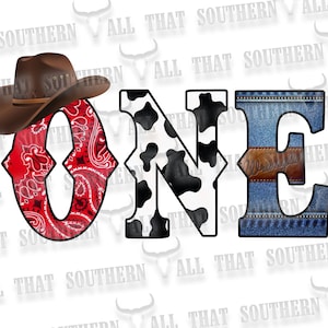 ONE Western First Birthday PNG (digital download only)