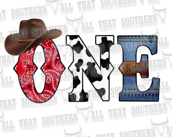 ONE Western First Birthday PNG (digital download only)