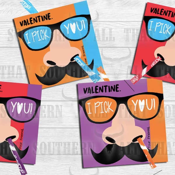 PRINTABLE Funny Valentines Day Card I Pick You png File (digital download only) No Candy Included