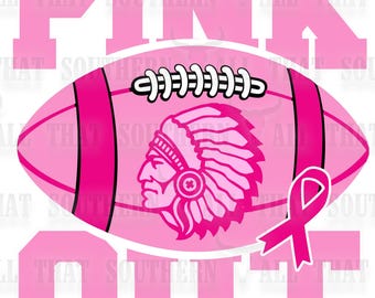 Pink Out Football Indians png (digital download only)