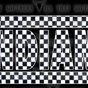 Checkered Indians png ( digital download only) Can Request Custom Mascot