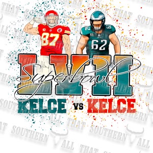 Super Bowl Kelce Bros png (digital download only) for Sublimation