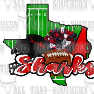 Sharks Football/Cheer Texas PNG (digital download only)