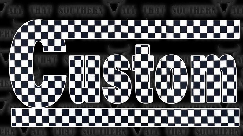 Checkered Name/mascot Png Custom Order Png (digital Download Only) - Etsy