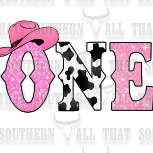ONE Pink Western First Birthday PNG (digital download only)