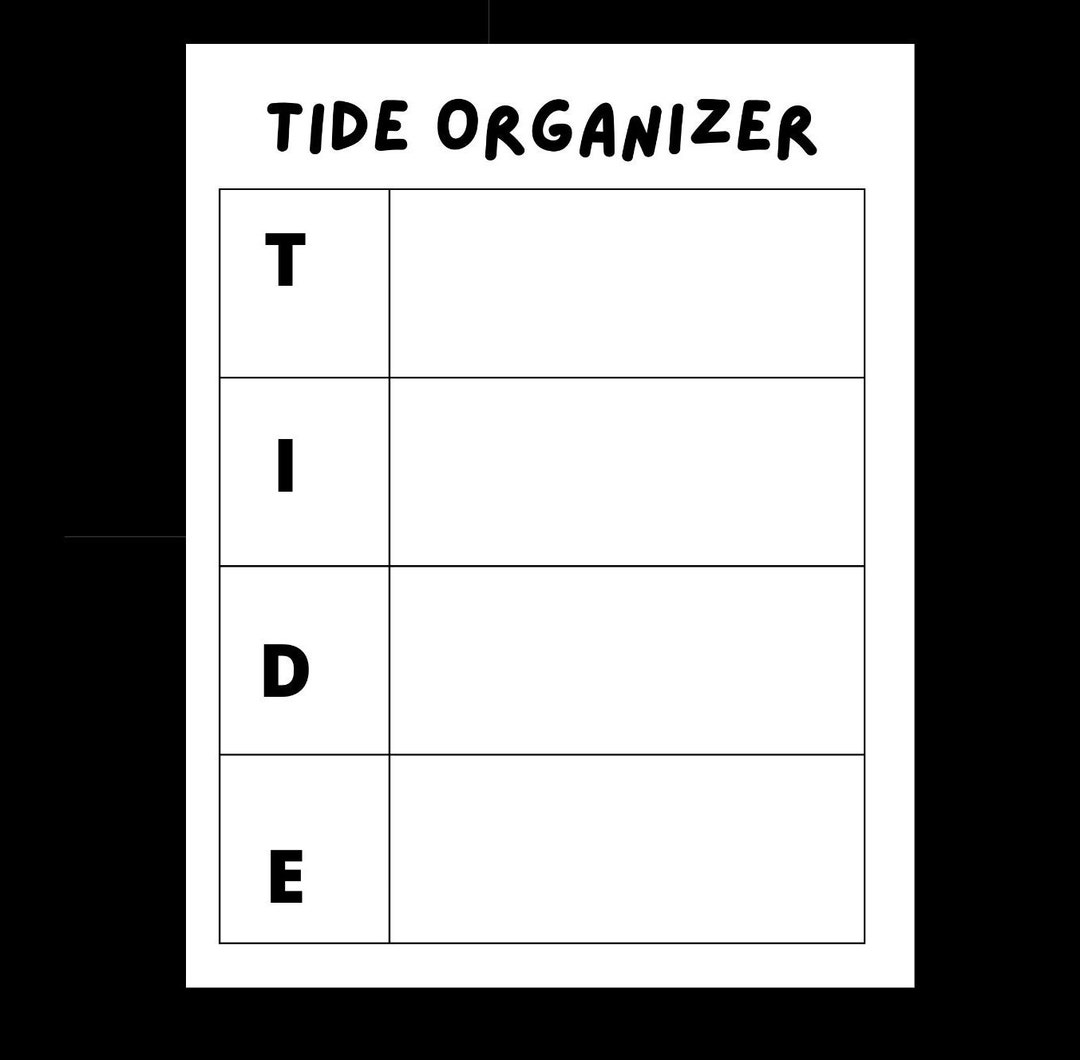 Printable Tide Organizer - Etsy