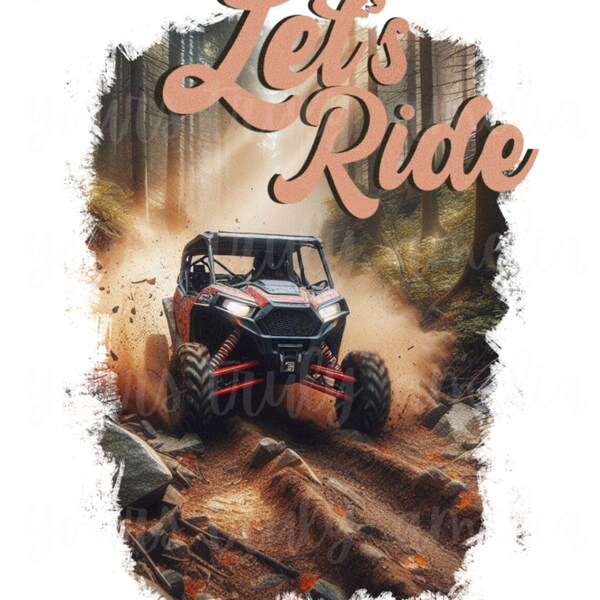 Let's Ride RZR Side by Side Digital Design Sublimation PNG