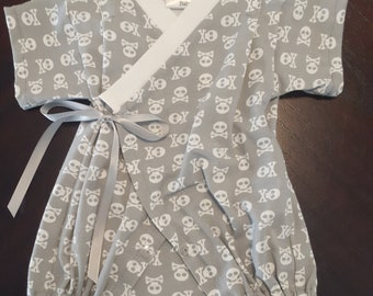 skull & crossbone Baby Kimono