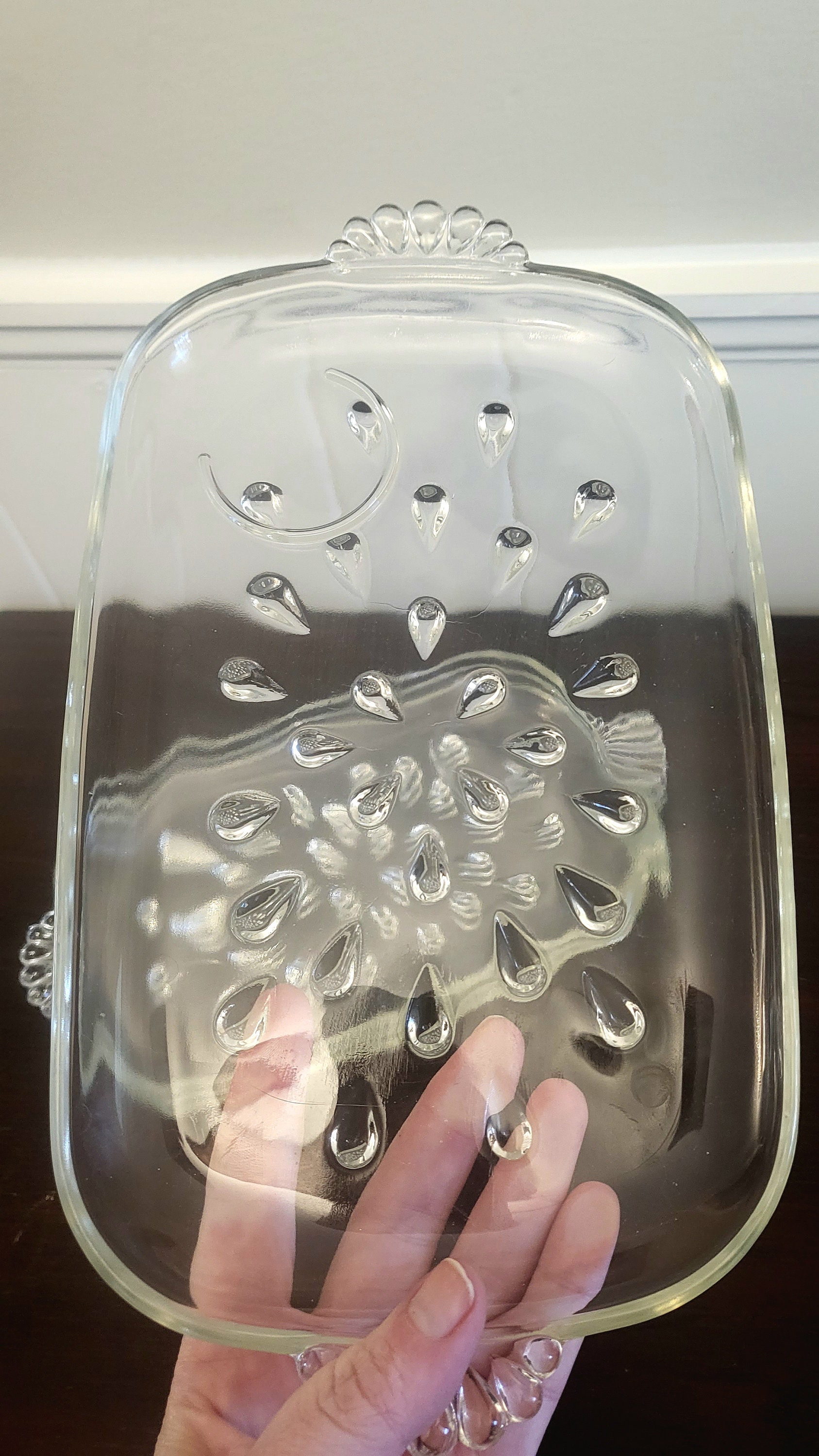 Set/4 1960s Pressed Glass Snack Trays Teardrop Design Etsy