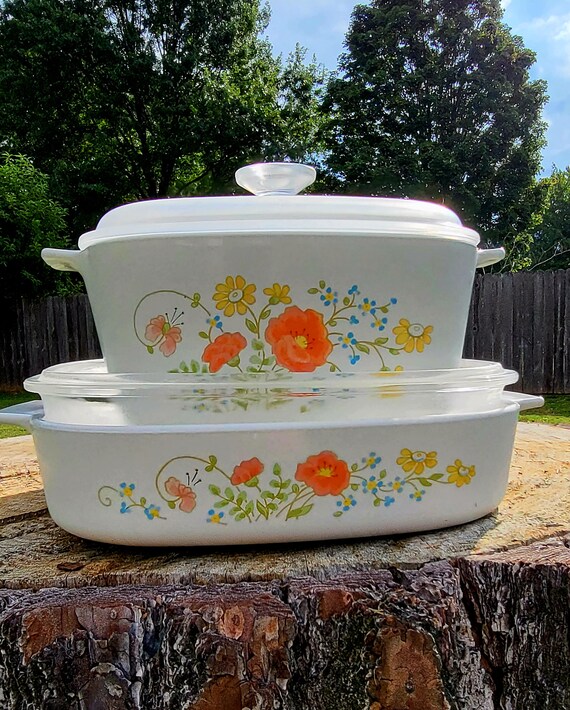 Vintage Corningware wildflower Pattern Casserole Etsy