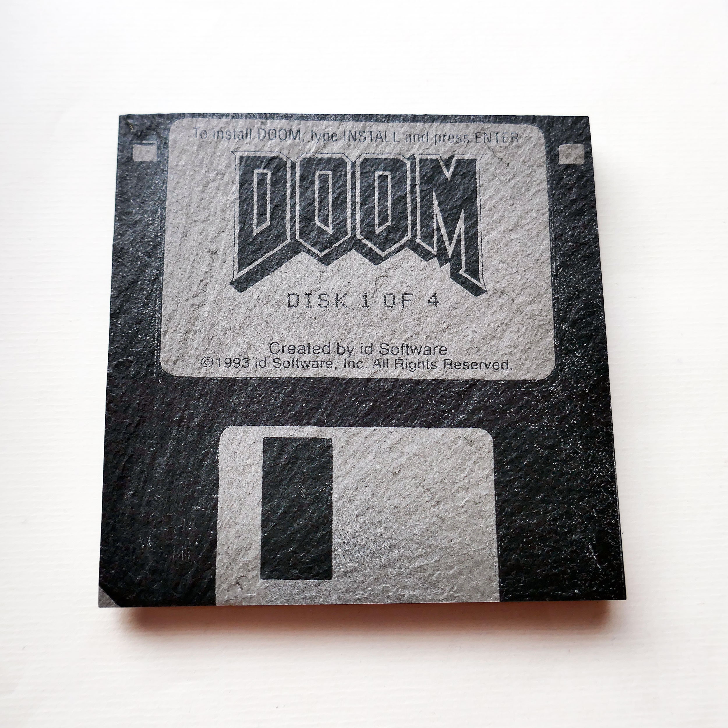 Doom Retro Floppy Disc - Gaming - Slate Coaster - Laser Doom Retro Floppy Disc - Gaming - Slate Coaster - Laser