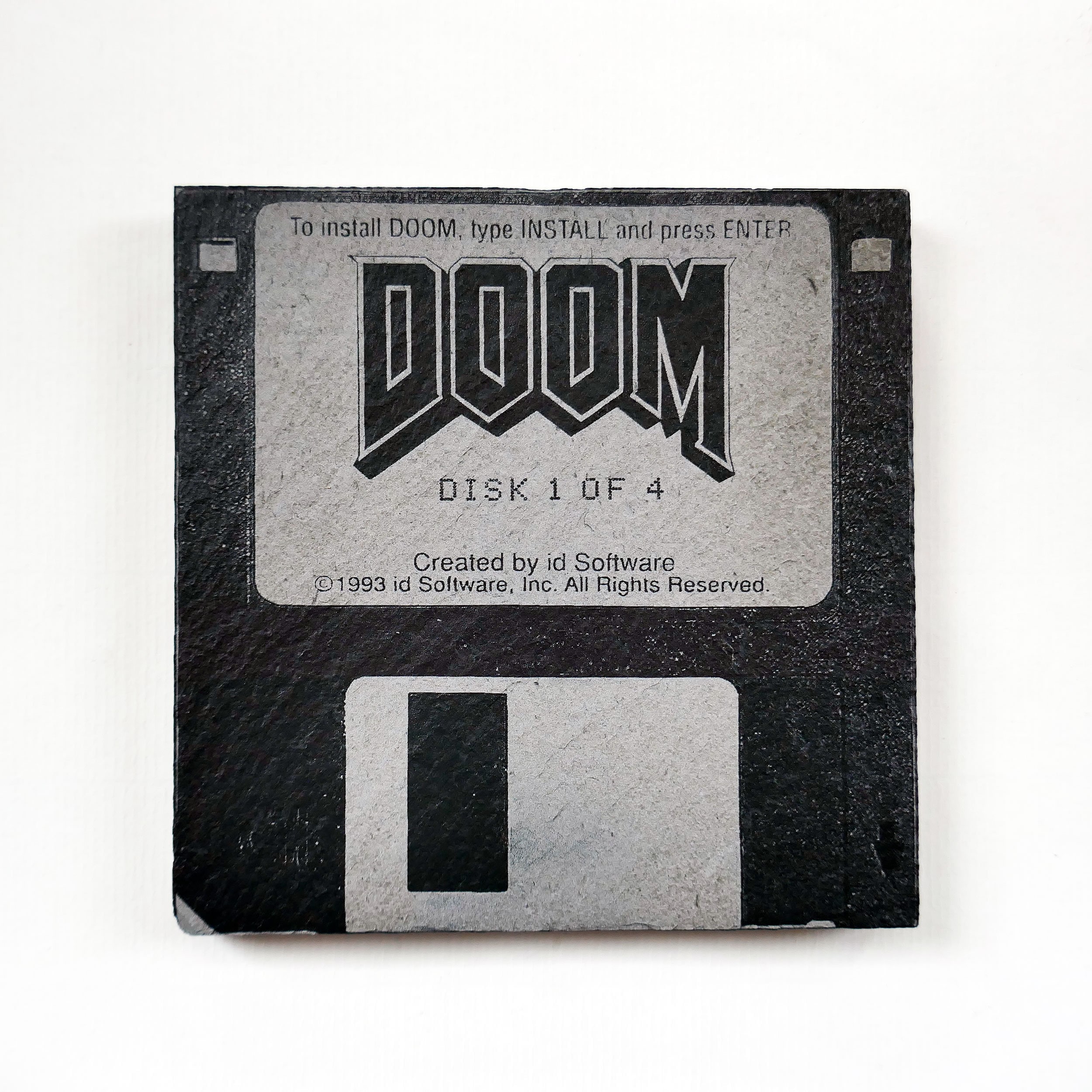Doom Retro Floppy Disc Gaming Slate Coaster Laser Engraved Etsy