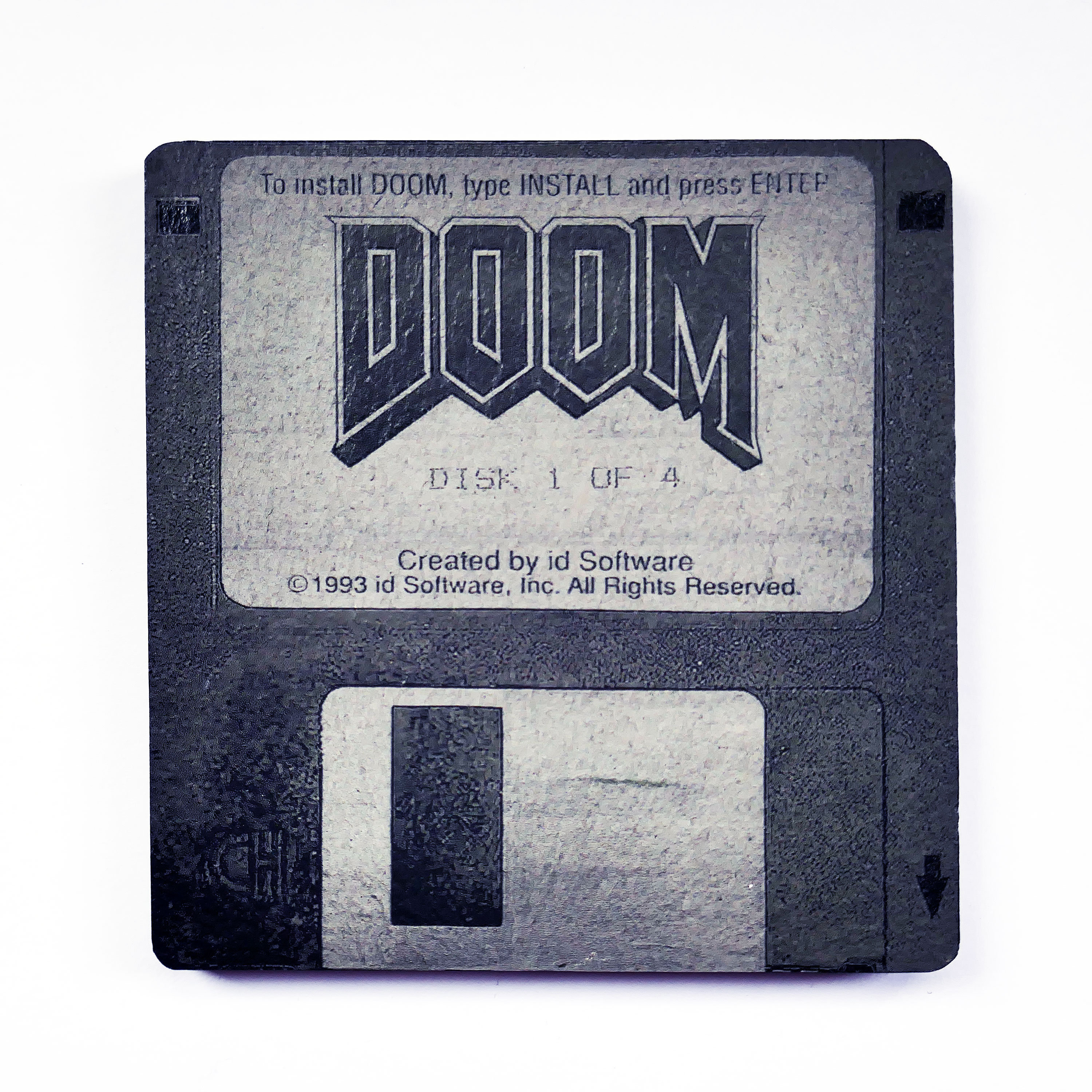 Doom Retro Floppy Disc Gaming Slate Coaster Laser Etsy