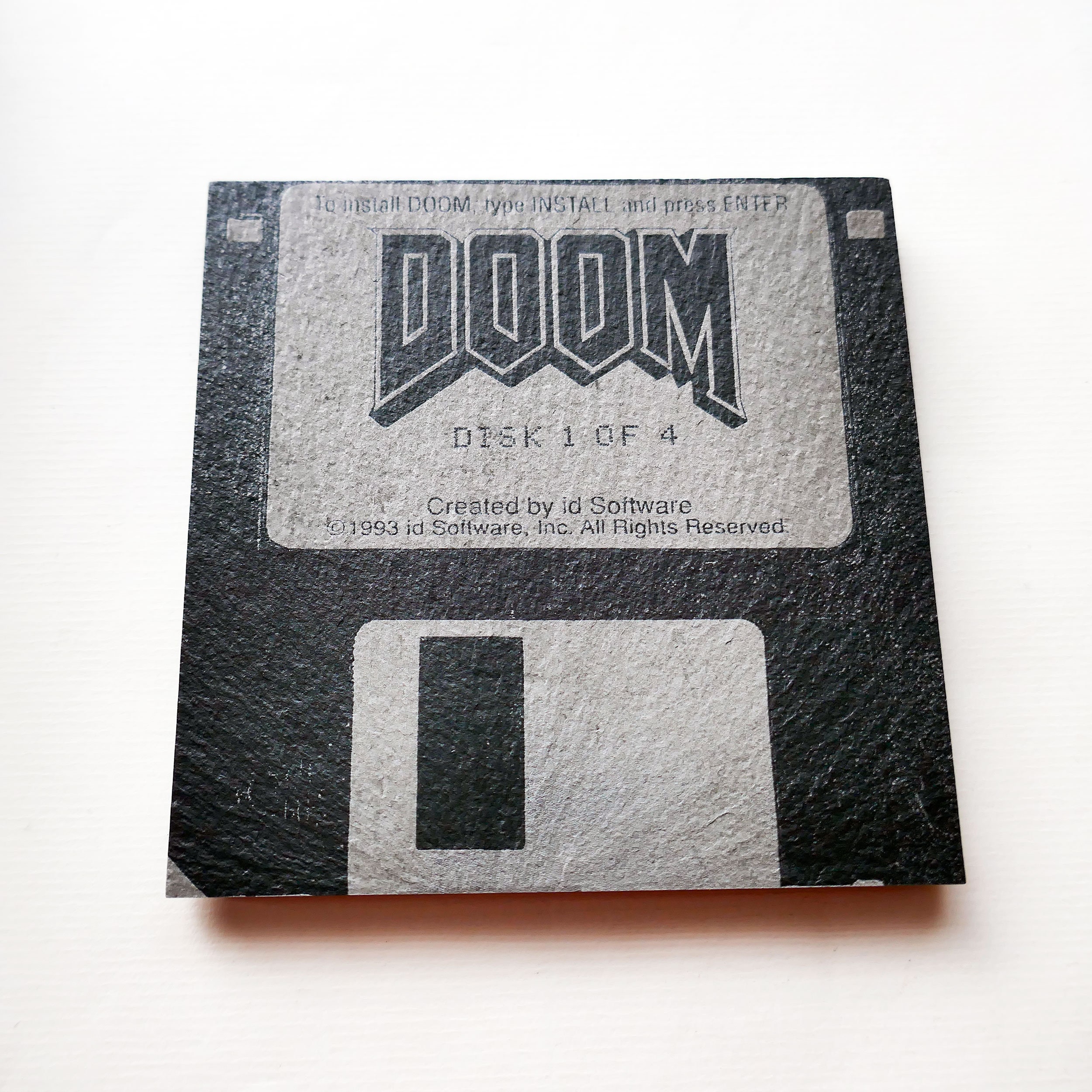 Doom Retro Floppy Disc Gaming Slate Coaster Laser Engraved Etsy