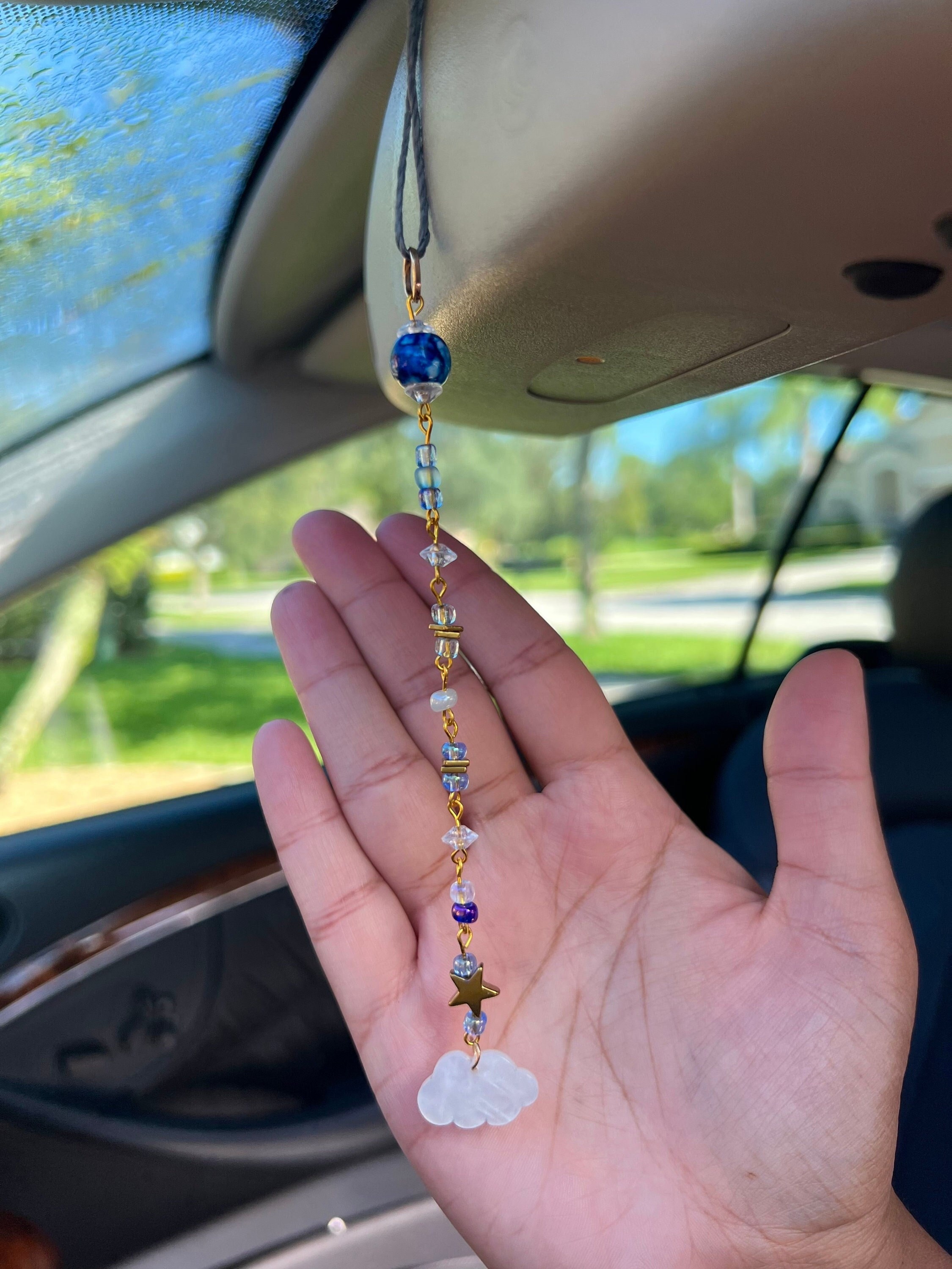 Dreamy Indie Car Charm Rear View Mirror Accessory Golden Etsy