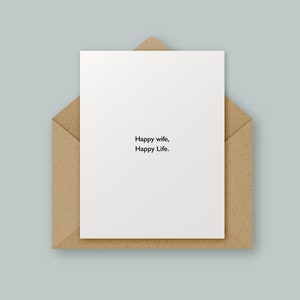 Glückliche Frau, glückliches Leben. Minimal Jubiläum, Valentinstag, Grußkarte, Minimal Design