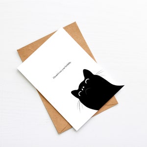 I heard it was your birthday, Black Cat, Birthday, High Quality Greetings Card, Minimal Design image 2