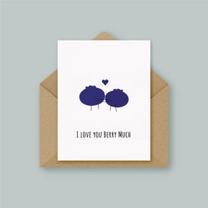 Ik hou van je Berry Much, Valentijnsdag, jubileum, Moederdag, wenskaart, minimaal ontwerp