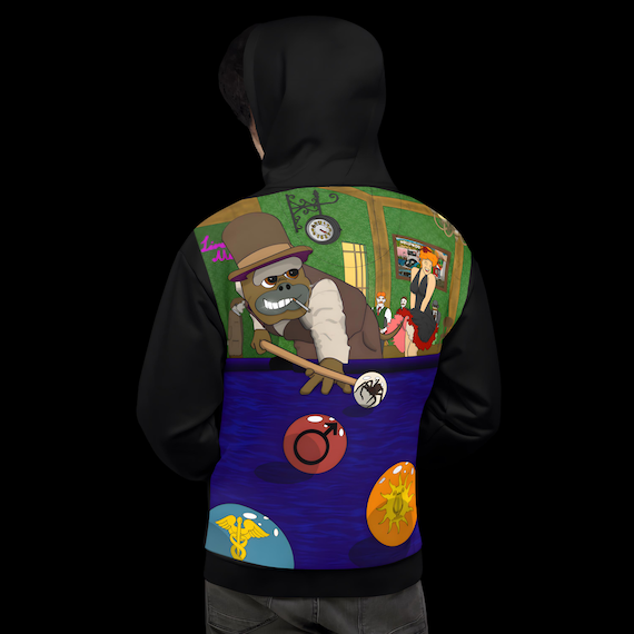 Pool Hall Munkiez "Munkey Bizness" Unisex Hoodie
