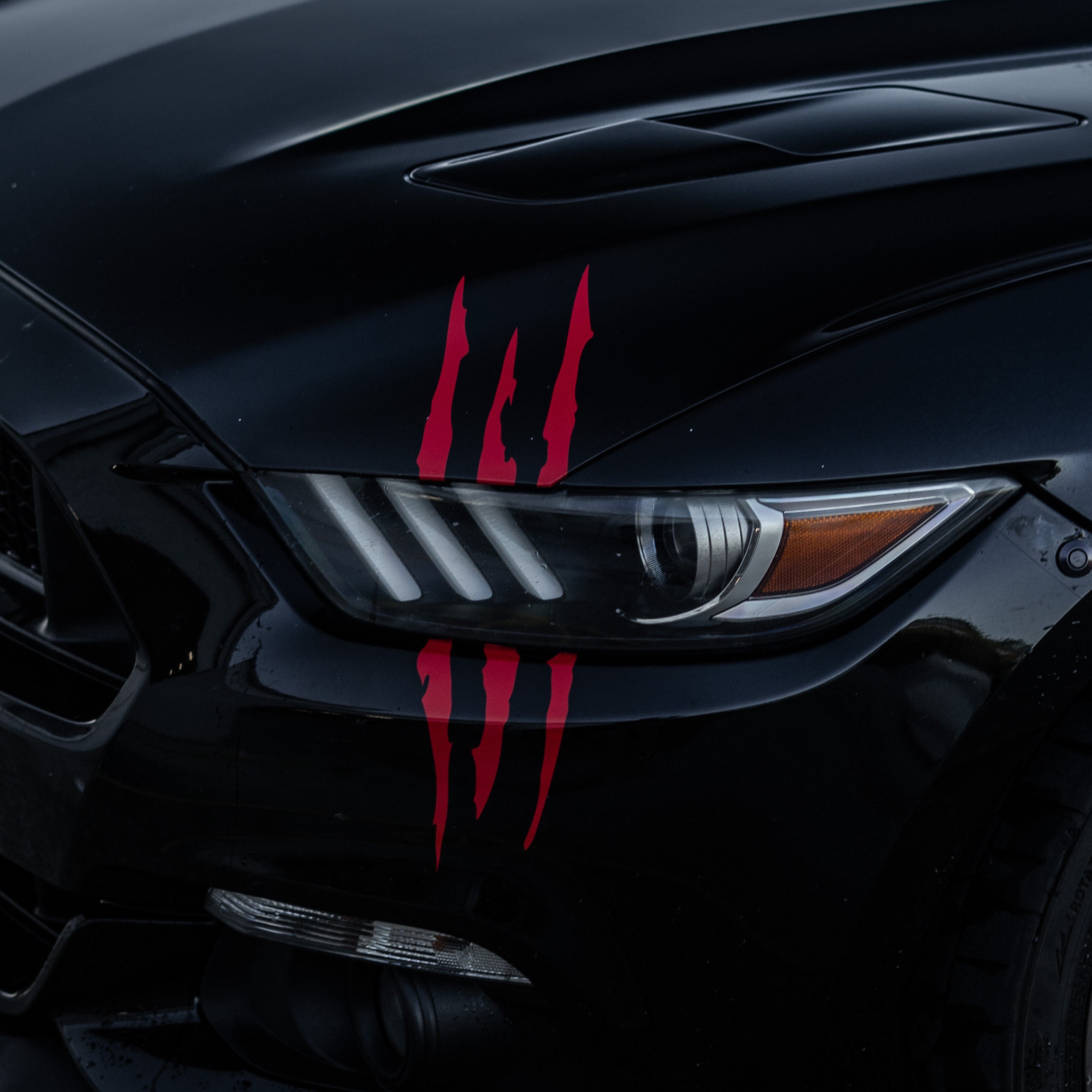 2 Pcs/set Monster Claw Scratch Premium Decal Sticker Car Headlight US 