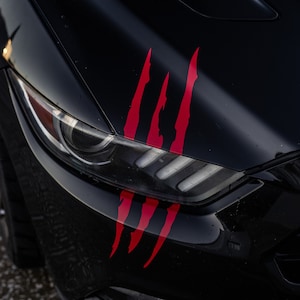 Car Auto Stickers Reflective Monster Claw Scratch Marks Headlight Bumper  Sticker Waterproof Decal (Red) 