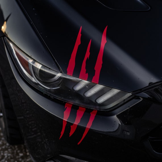 2 Pcs/set Monster Claw Scratch Premium Decal Sticker Car Headlight