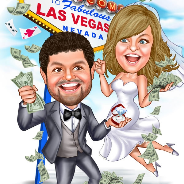 Get Custom Made Married Couple Cartoon, Custom Caricature, Marriage Proposal,Digital Caricature,Wedding Day Gift From Photo,Anniversary Gift