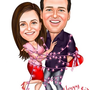 Get custom caricature of married couple, Wedding Cartoon, Anniversary Special Gift, Funny Portrait, Enjoy,Personalized Gift,Digital Download