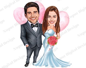 Personalized Marriage Proposal, Married Couple Cartoon, Custom Caricature, Marriage Caricature, Wedding Day Gift From Photo, Cartoon Photo