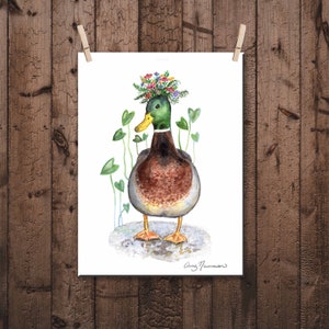 Fuera Del Agua - Mallard Duck - duck - watercolor duck - Mallard Duck Print - duck print - duck art - Mallard Duck Watercolor - wall art