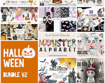 Best Halloween Clipart and Graphics Bundle With Retro, Vintage & Sublimated Designs - v2