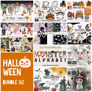 Best Halloween Clipart and Graphics Bundle With Retro, Vintage & Sublimated Designs - v2