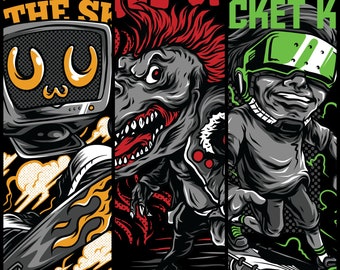 20+ Monster Graphics Tee Bundle - Print on Demand Designs for your Oversize T-Shirt