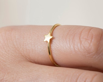 14K Gold Filled Star Ring, Tiny Star Ring, Rose Gold Star Ring, Dainty Gold Star Ring YZ1151