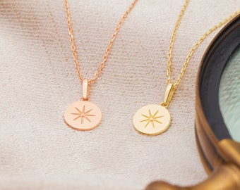 14K Gold Filled Sunburst Necklace, Rose Gold Sunbeam Layered Necklace, Waterproof